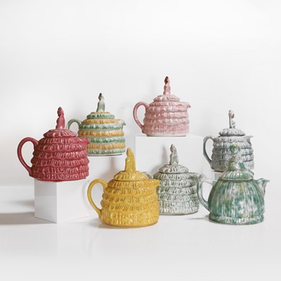 Lot 171 - Seven Sadler 'Ye Daintee Ladyee' teapots and covers