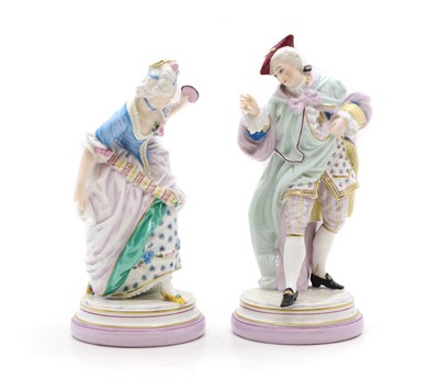 Lot 209 - A pair of Dresden porcelain figures