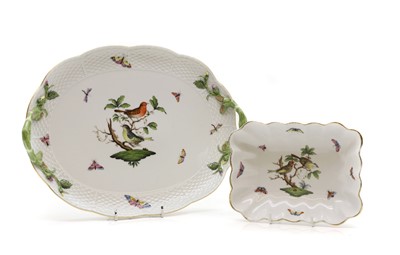 Lot 180 - A Herend Rothschild Bird pattern serving dish