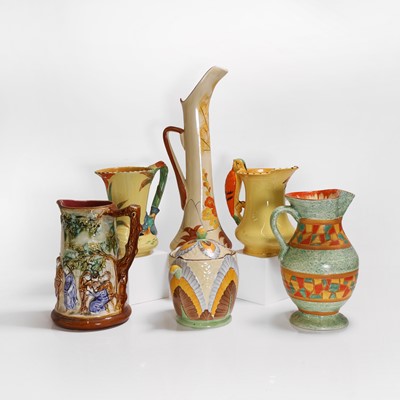 Lot 191 - A group of Art Deco pottery jugs and vases