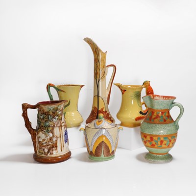 Lot 191 - A group of Art Deco pottery jugs and vases