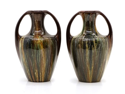 Lot 235 - A pair of Bretby earthenware vases