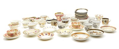 Lot 250 - A collection of twenty-two porcelain cups and saucers