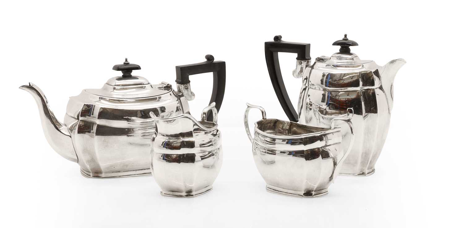 Lot 20 - A four piece silver tea service