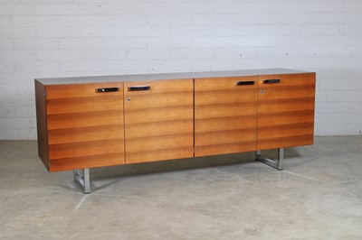 Lot 166 - A chrome and rosewood sideboard