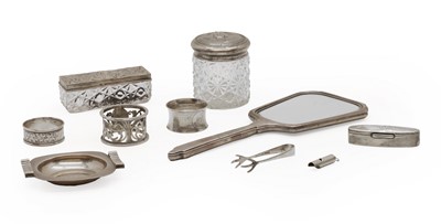 Lot 42 - A comprised silver mounted dressing table set