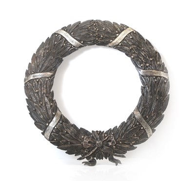 Lot 43 - A silver presentation wreath