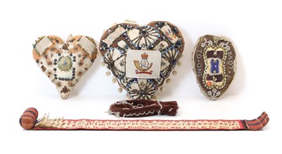 Lot 315 - Three heart shaped sweetheart pin cushions