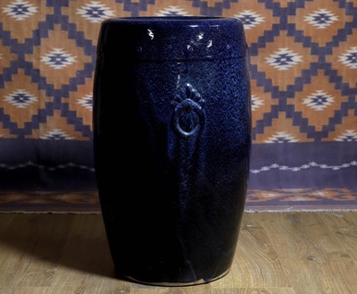 Lot A Japanese blue glaze hibachi urn