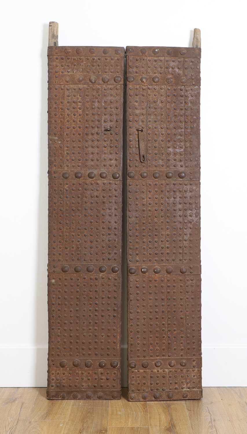 Lot A pair of iron-clad doors