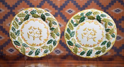 Lot A pair of Copeland style pottery chargers