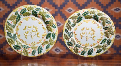 Lot A pair of Copeland style pottery chargers