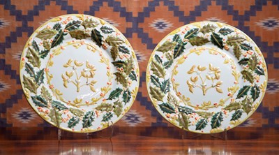 Lot A pair of Copeland style pottery chargers