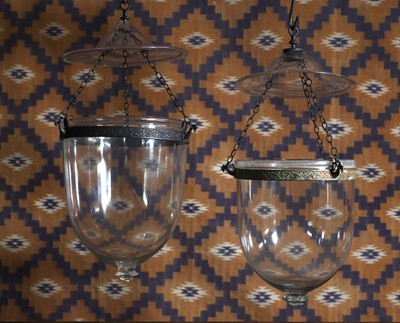 Lot A pair of clear glass mosque lanterns