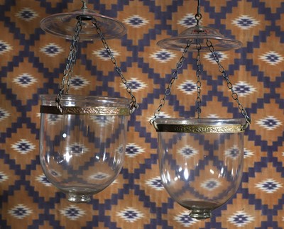 Lot A pair of clear glass mosque lanterns