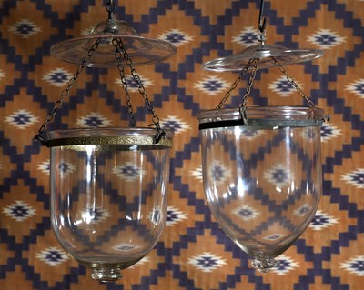 Lot A pair of clear glass mosque lanterns