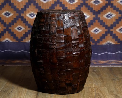 Lot 723 - An Indonesian rough cut wood garden seat