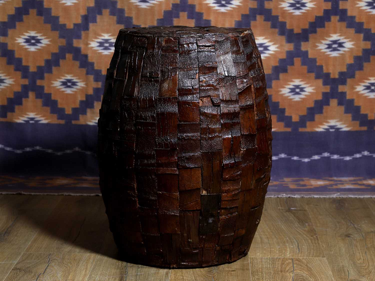 Lot 723 - An Indonesian rough cut wood garden seat