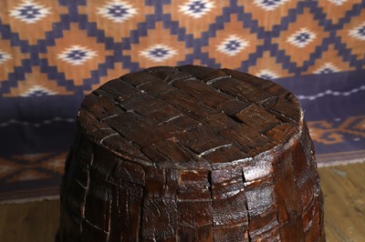 Lot 723 - An Indonesian rough cut wood garden seat