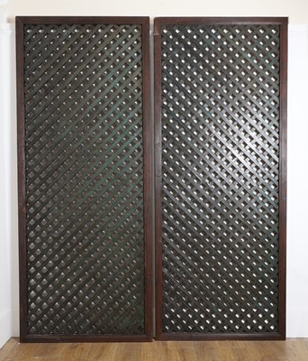 Lot A pair of Chinese elm panel screens