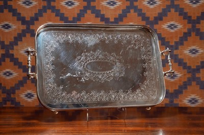 Lot A large silver-plated serving tray