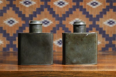 Lot A pair of Chinese pewter tea caddies