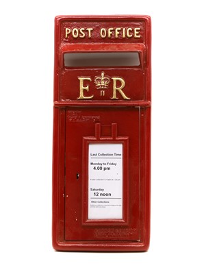 Lot 282 - A cast iron ER II red post box front