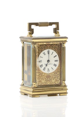 Lot 210 - A Mappin and Webb brass carriage clock