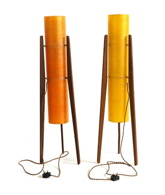 Lot 400 - A pair of teak 'Rocket' floor lamps