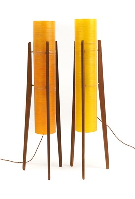 Lot 400 - A pair of teak 'Rocket' floor lamps