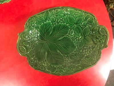 Lot 158 - Twenty green-glazed majolica plates