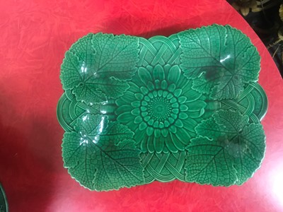 Lot 158 - Twenty green-glazed majolica plates