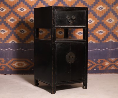 Lot A Japanese black lacquer cabinet