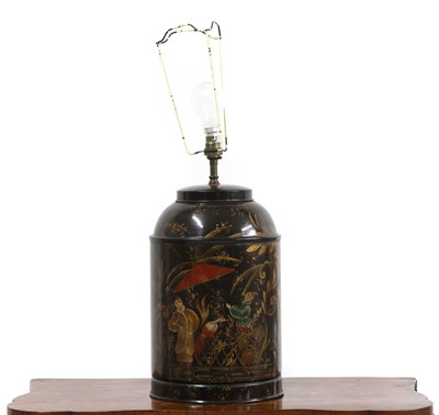 Lot 653 - A modern painted tea cannister lamp