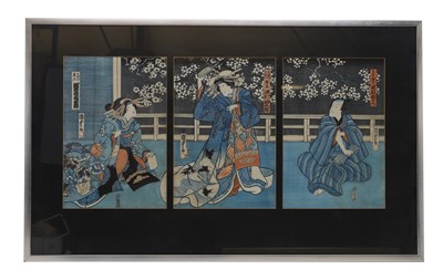 Lot 70A - Two Japanese woodblock triptych prints