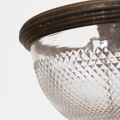Lot 438 - A cut-glass and brass-framed ceiling light
