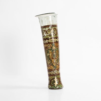 Lot 442 - An enamelled and gilded mosque lamp insert