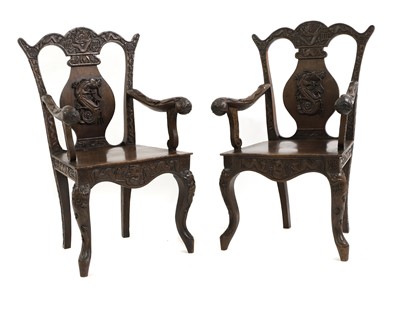 Lot 429 - A pair of Anglo Chinese open armchairs