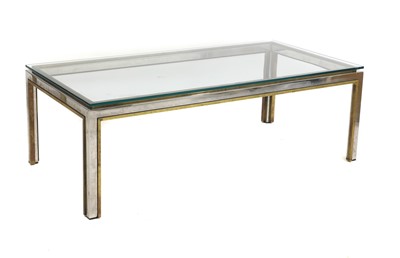 Lot 469 - A Romeo Rega brass, chrome and glass coffee table