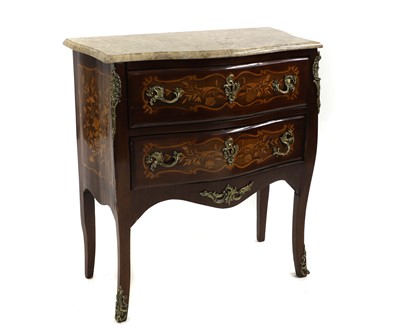 Lot 414 - A Louis XV style mahogany and marquetry commode