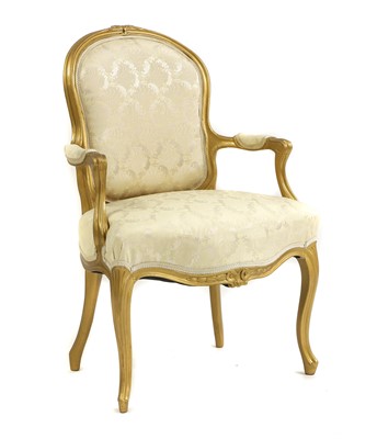 Lot 441 - A French design giltwood fauteuil