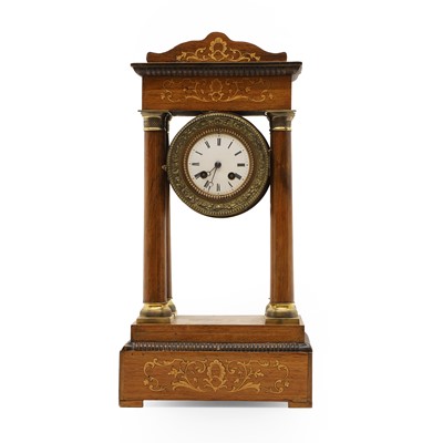 Lot 212 - A Empire style rosewood portico clock