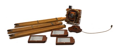 Lot 266A - A Thornton Pickard mahogany and brass plate field camera