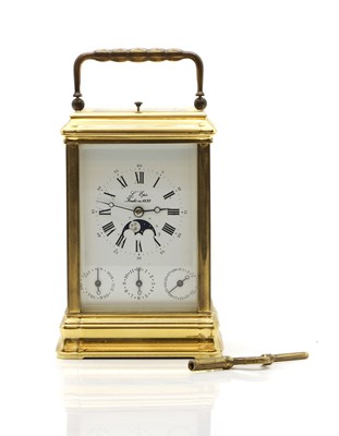 Lot 211 - A L'Epee brass carriage clock