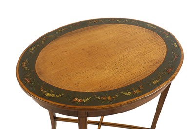 Lot 413 - An Edwardian painted satinwood occasional table