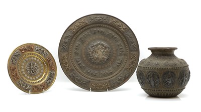 Lot 71 - Three Indian copper, brass and silvered items