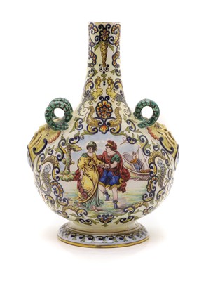 Lot 114 - A French faience pottery vase