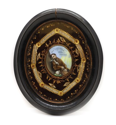 Lot 165 - A painted porcelain plaque