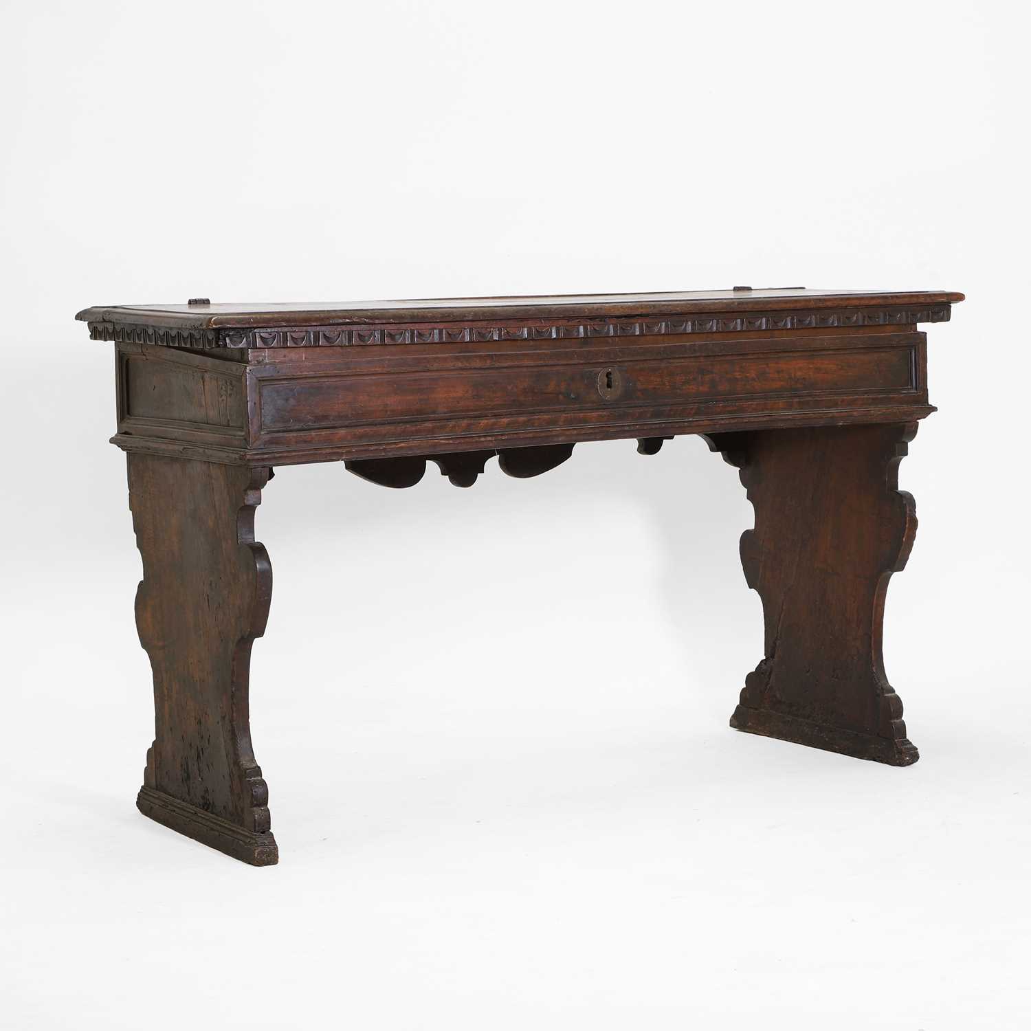 Lot 223 - A Genoese walnut writing desk
