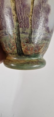 Lot 38 - A Daum enamelled cameo glass ‘Paysage d'Été’ landscape vase